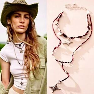 New Free People Dandelion Lariat Layered Necklace